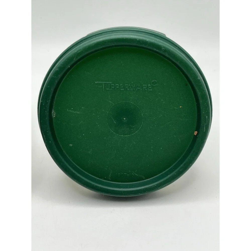 2 Tupperware Modular Mates 7 oz Containers 1605 with Green Lids USA Used Bundle - Picture 3 of 5